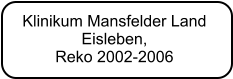Klinikum Mansfelder Land  Eisleben,  Reko 2002-2006