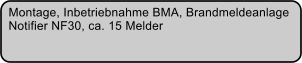 Montage, Inbetriebnahme BMA, Brandmeldeanlage  Notifier NF30, ca. 15 Melder
