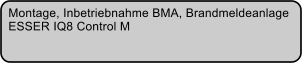 Montage, Inbetriebnahme BMA, Brandmeldeanlage  ESSER IQ8 Control M