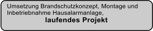 Umsetzung Brandschutzkonzept, Montage und  Inbetriebnahme Hausalarmanlage,  laufendes Projekt